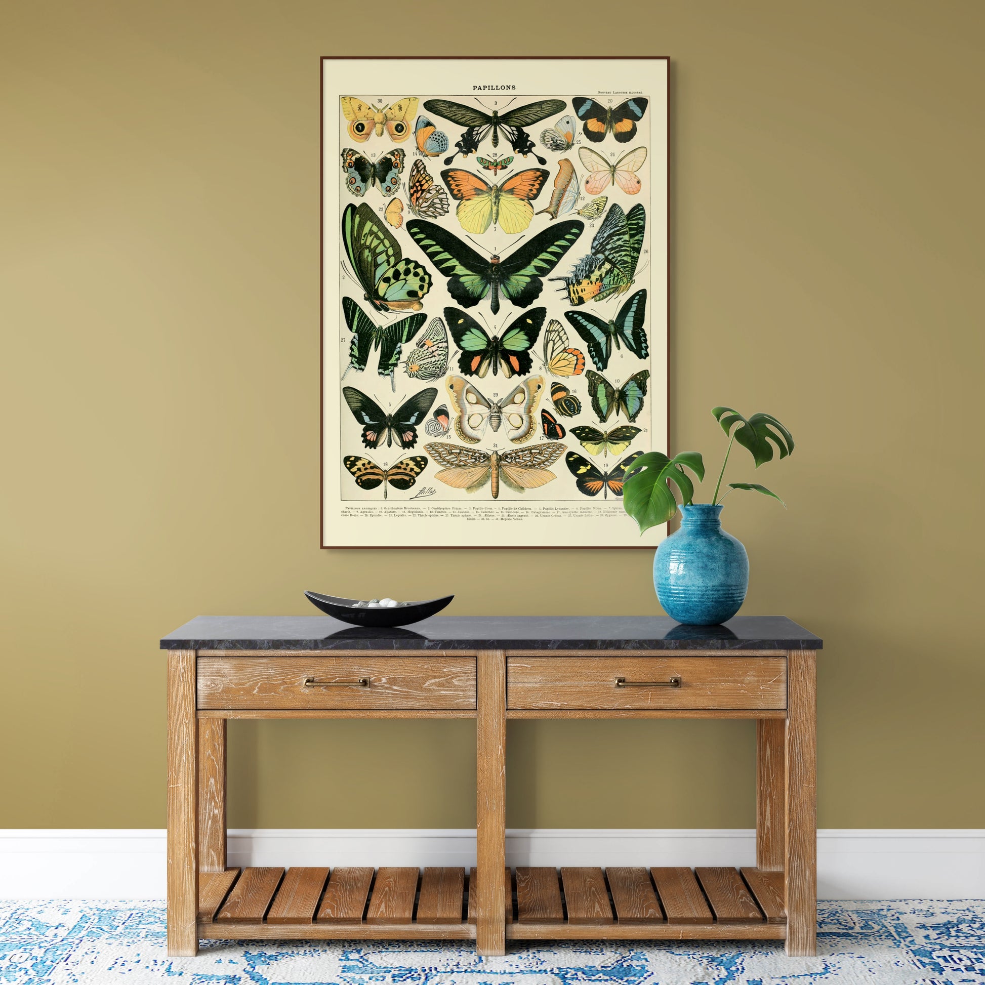 Sommerfugler - Vintage kunstplakat - Retrotrykk